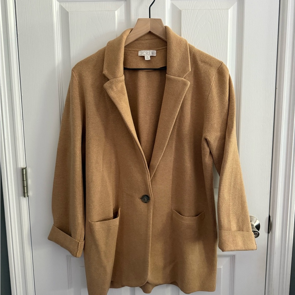 J. Crew Camel Cecile Sweater Blazer